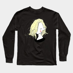 Pretty girl short hairstyles - full blonde black Long Sleeve T-Shirt